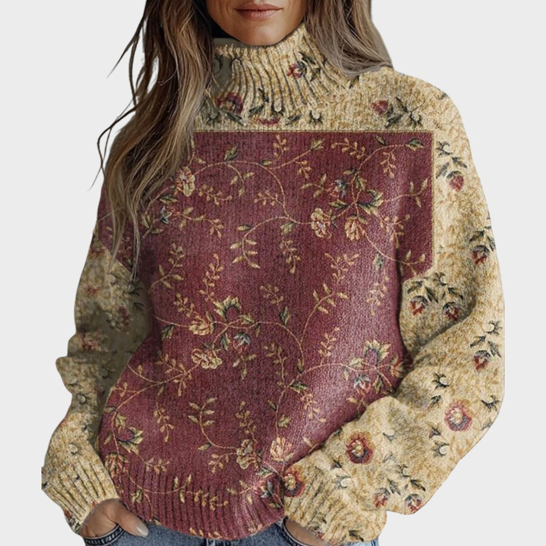Olivia - Artistic Knit Turtleneck Sweater