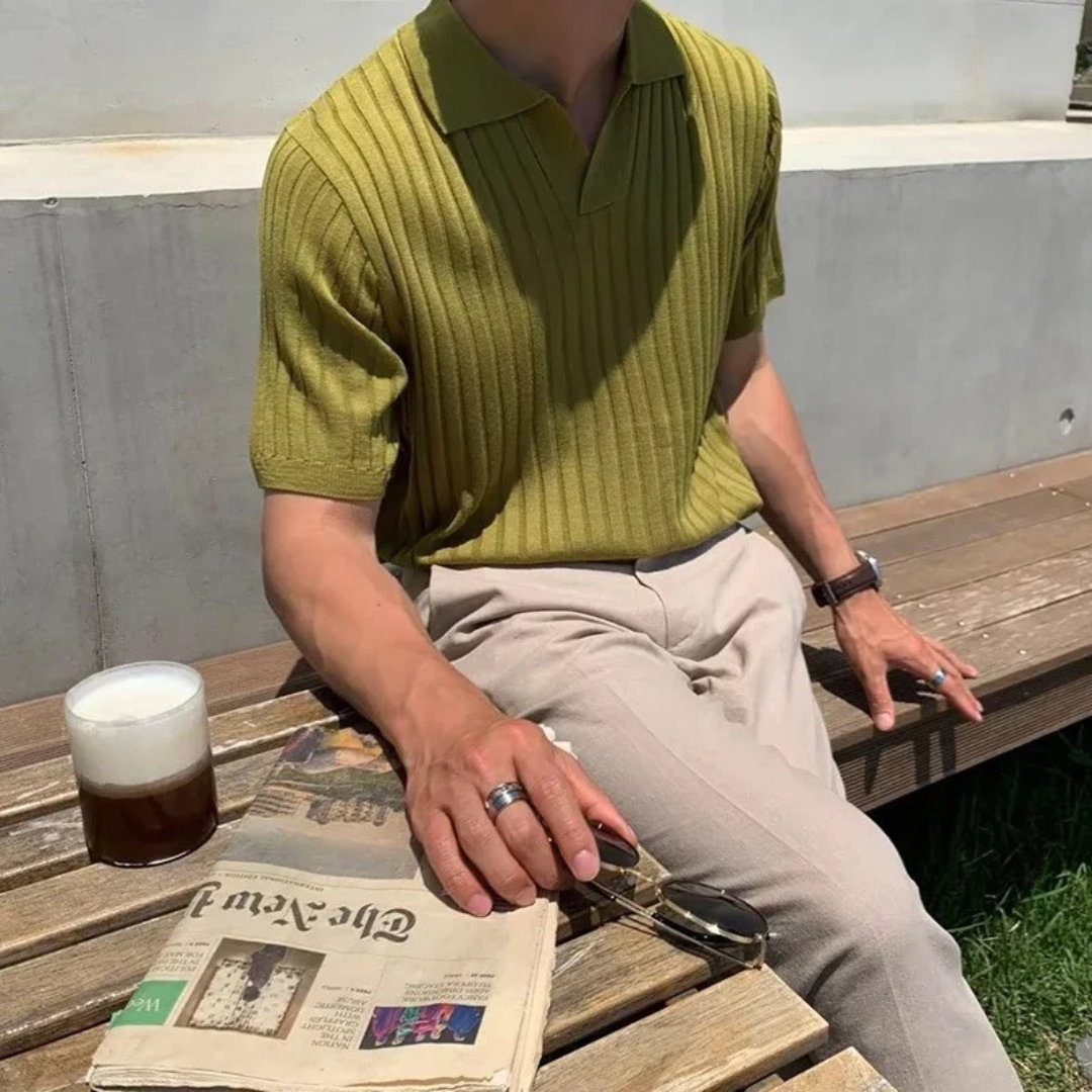 Lachlan - Ribbed Elegant Polo
