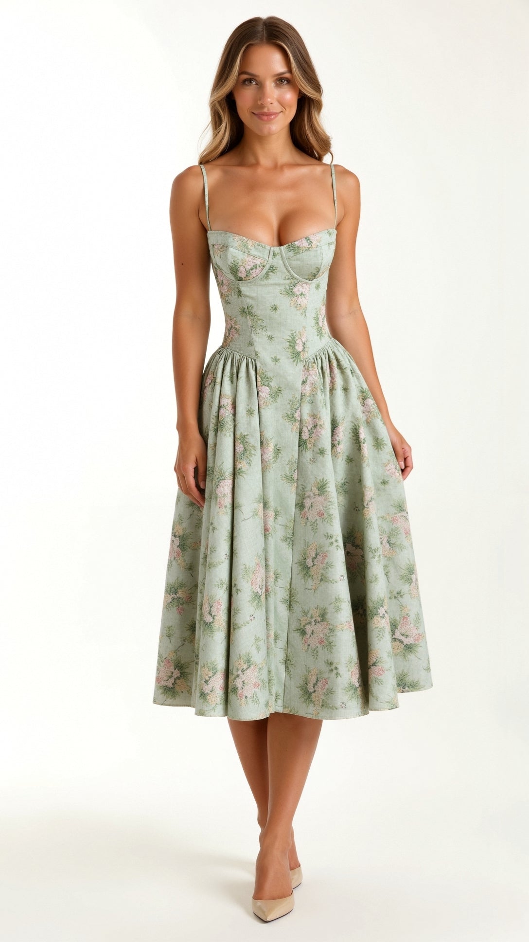 Kelsey - Structured Corset Midi Dress