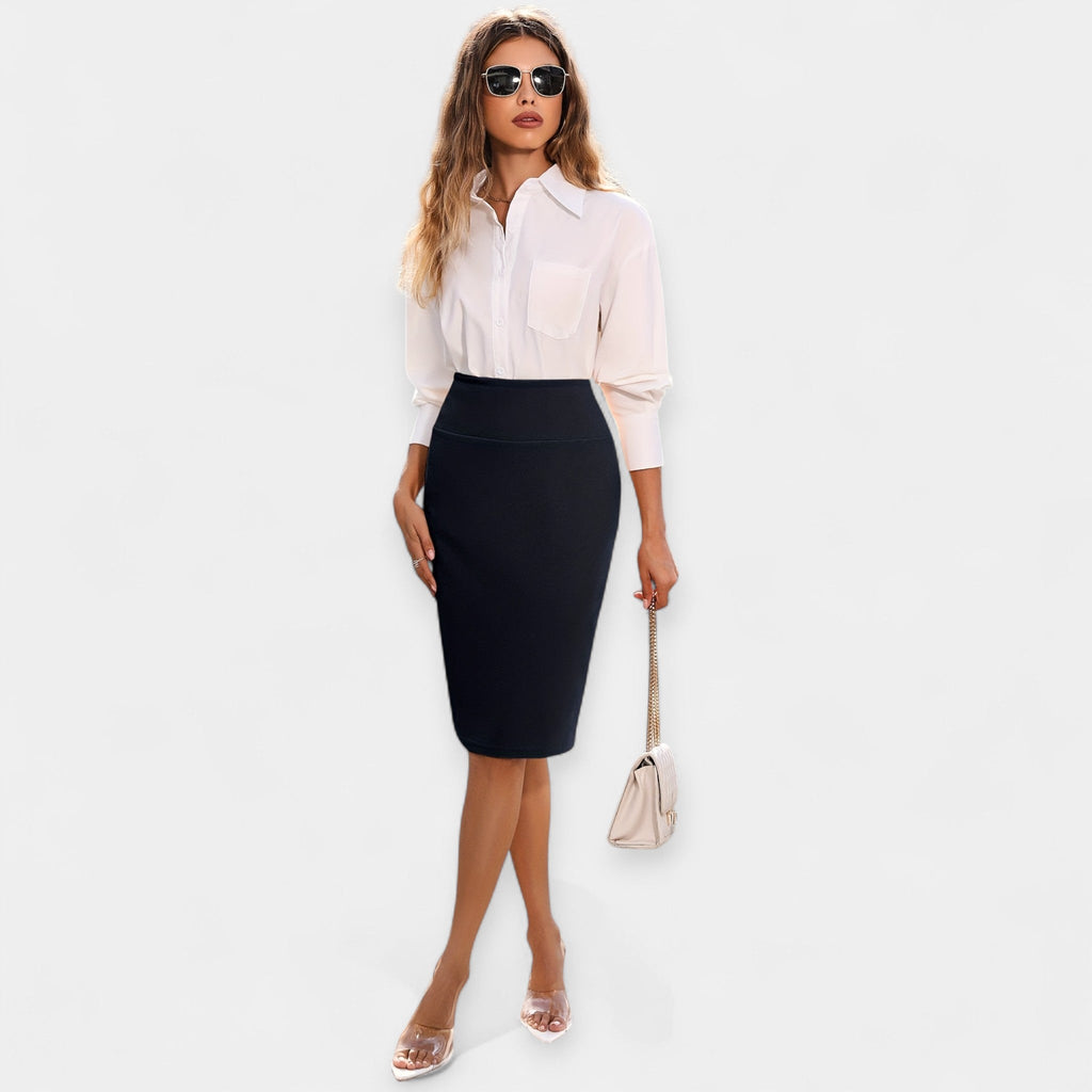 High-Waist Midi Skirt
