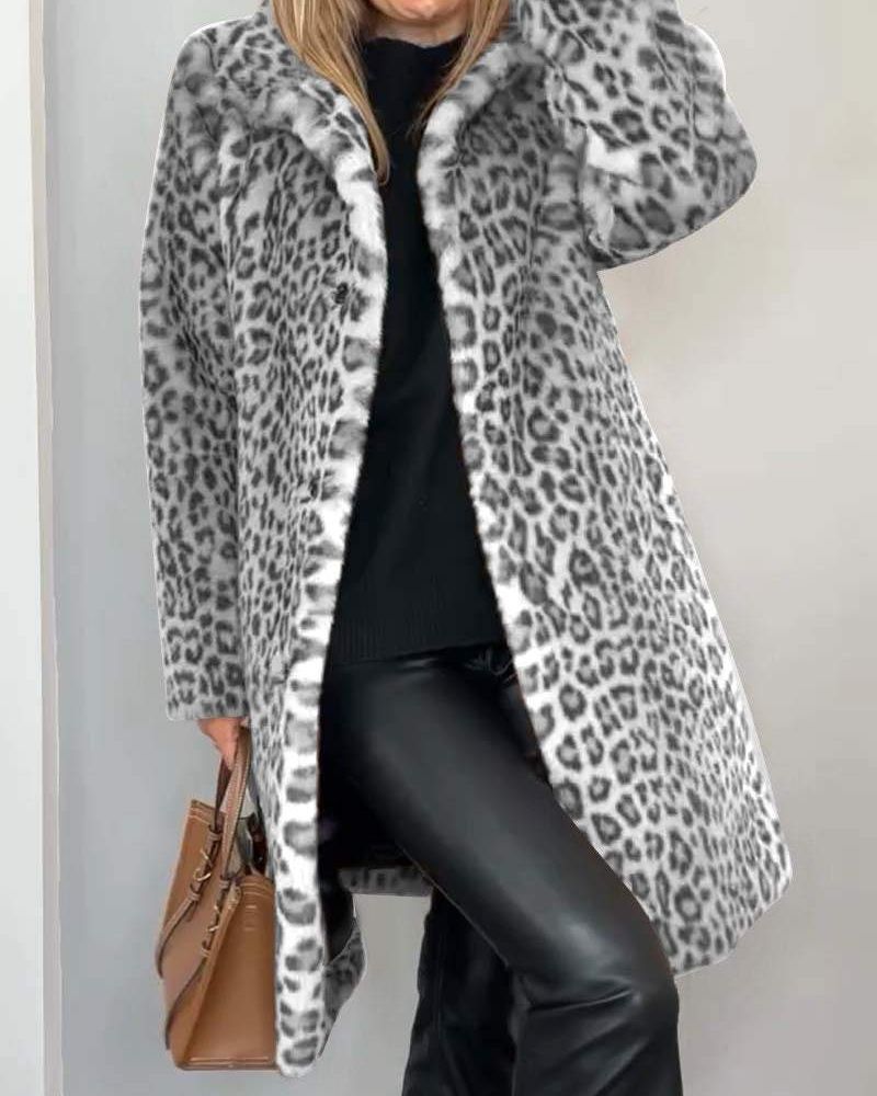 Matilda - Long Leopard Print Coat