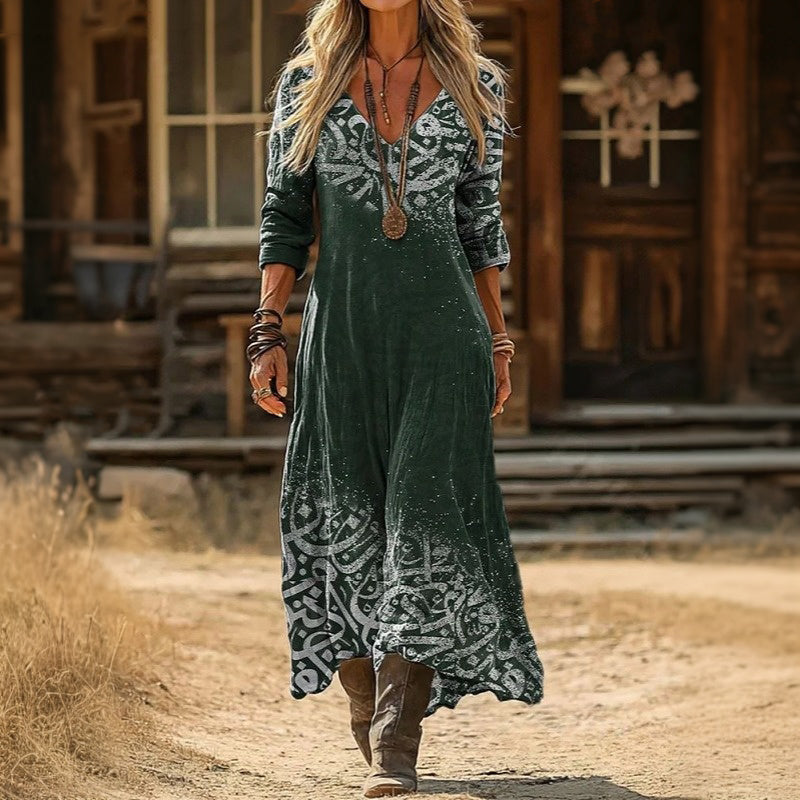 Lara - Vintage-Inspired Long Sleeve Casual Dress