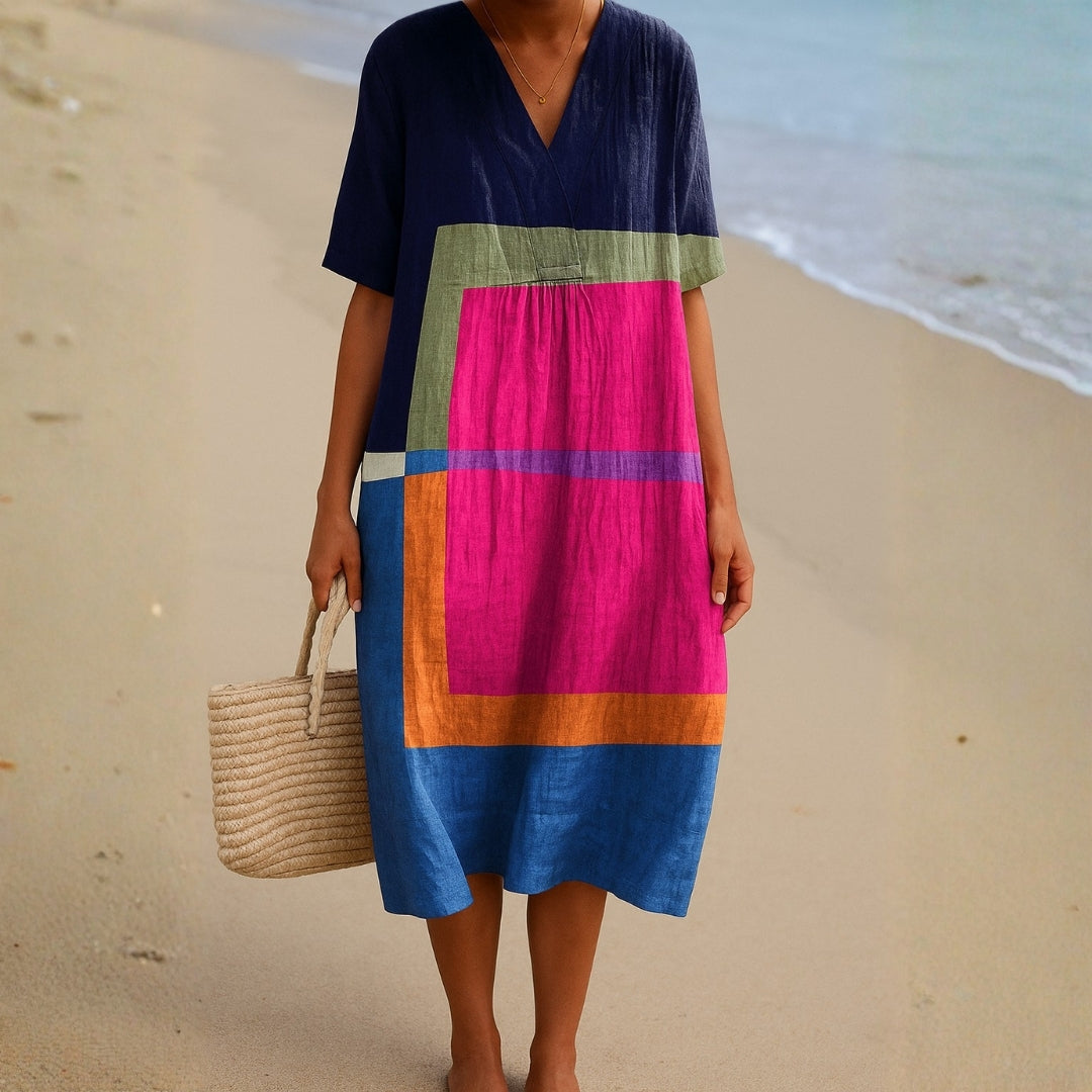 Aurora - Vibrant Colour Block Dress