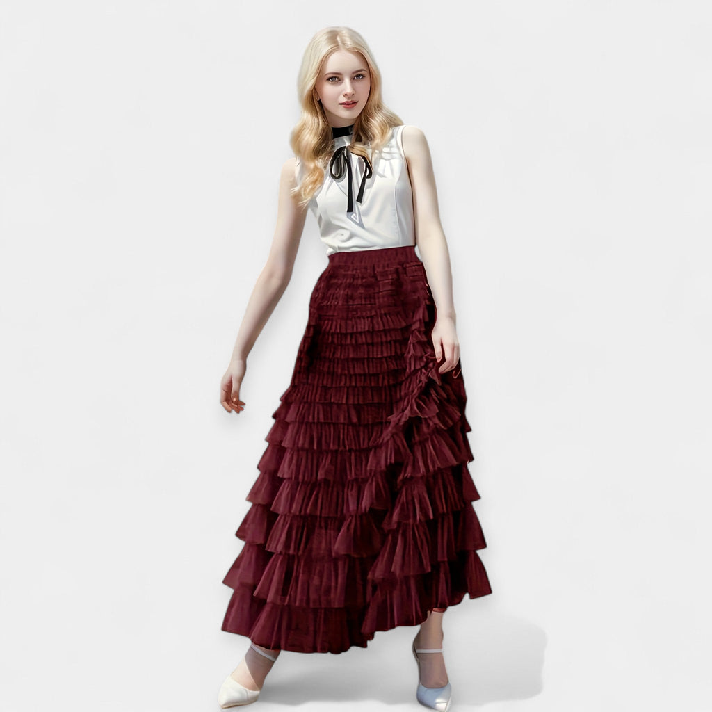 Elegant Skirt with Tulle Detail