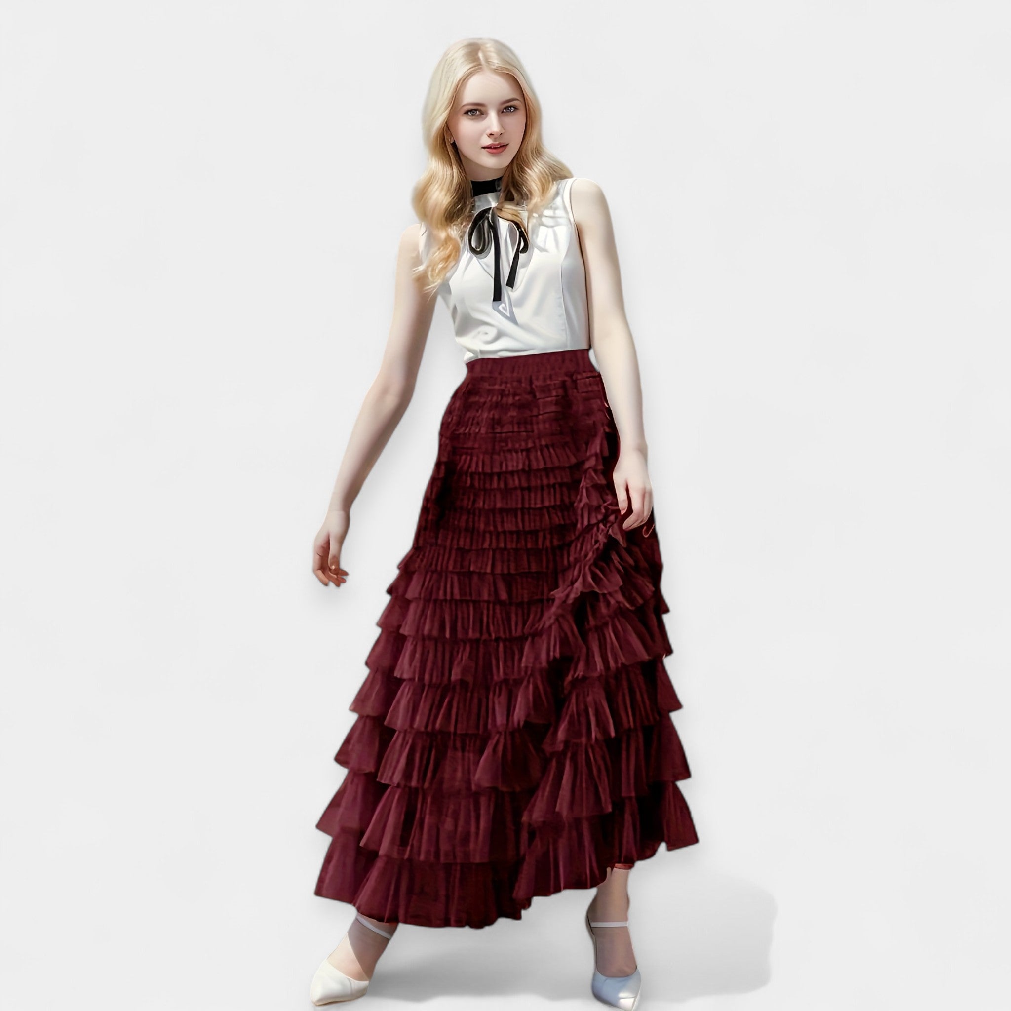 Elegant Skirt with Tulle Detail