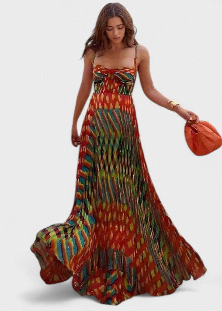Aria - Abstract Printed Maxi Dress