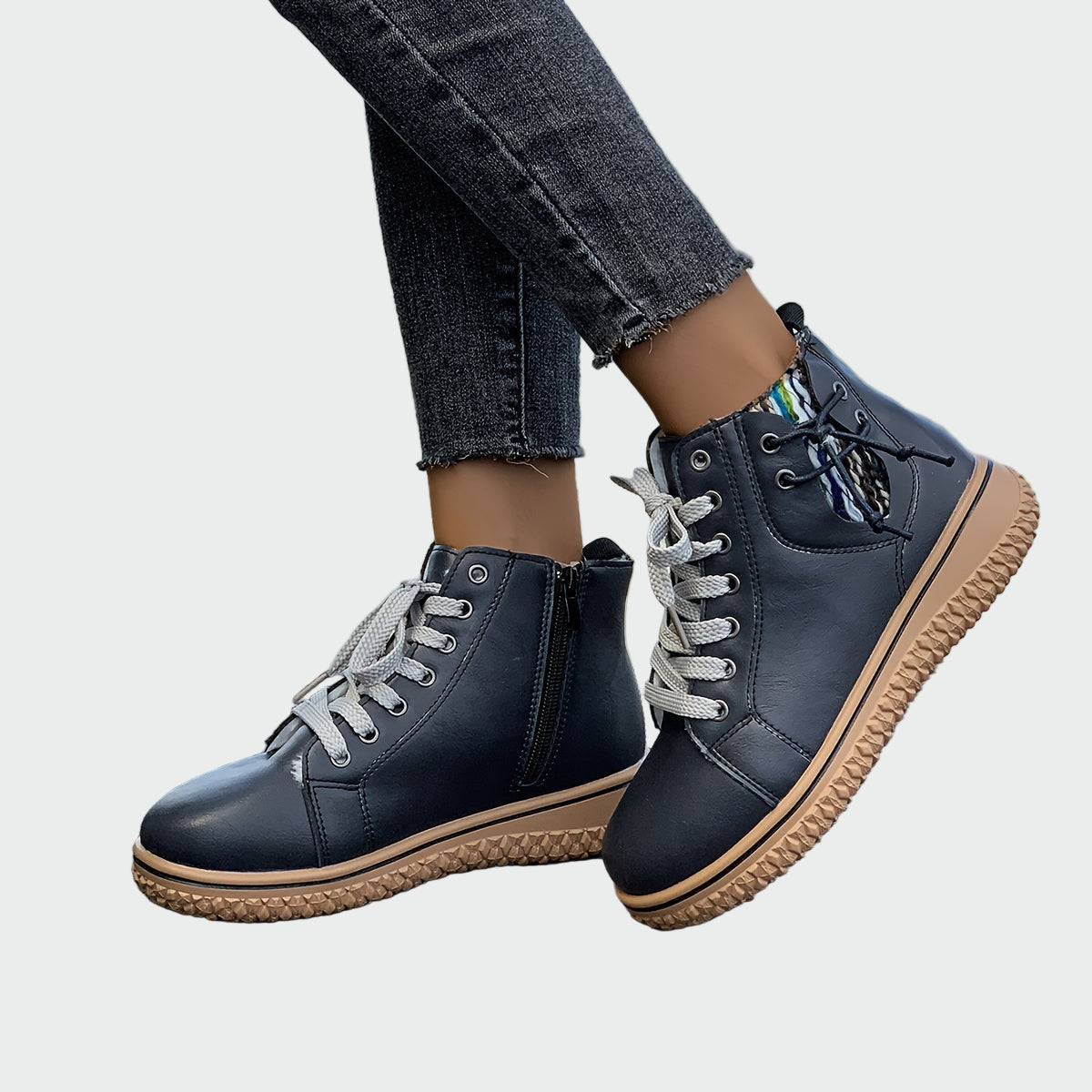 Adelaide - Low-Cut Orthopaedic Faux Leather Boots