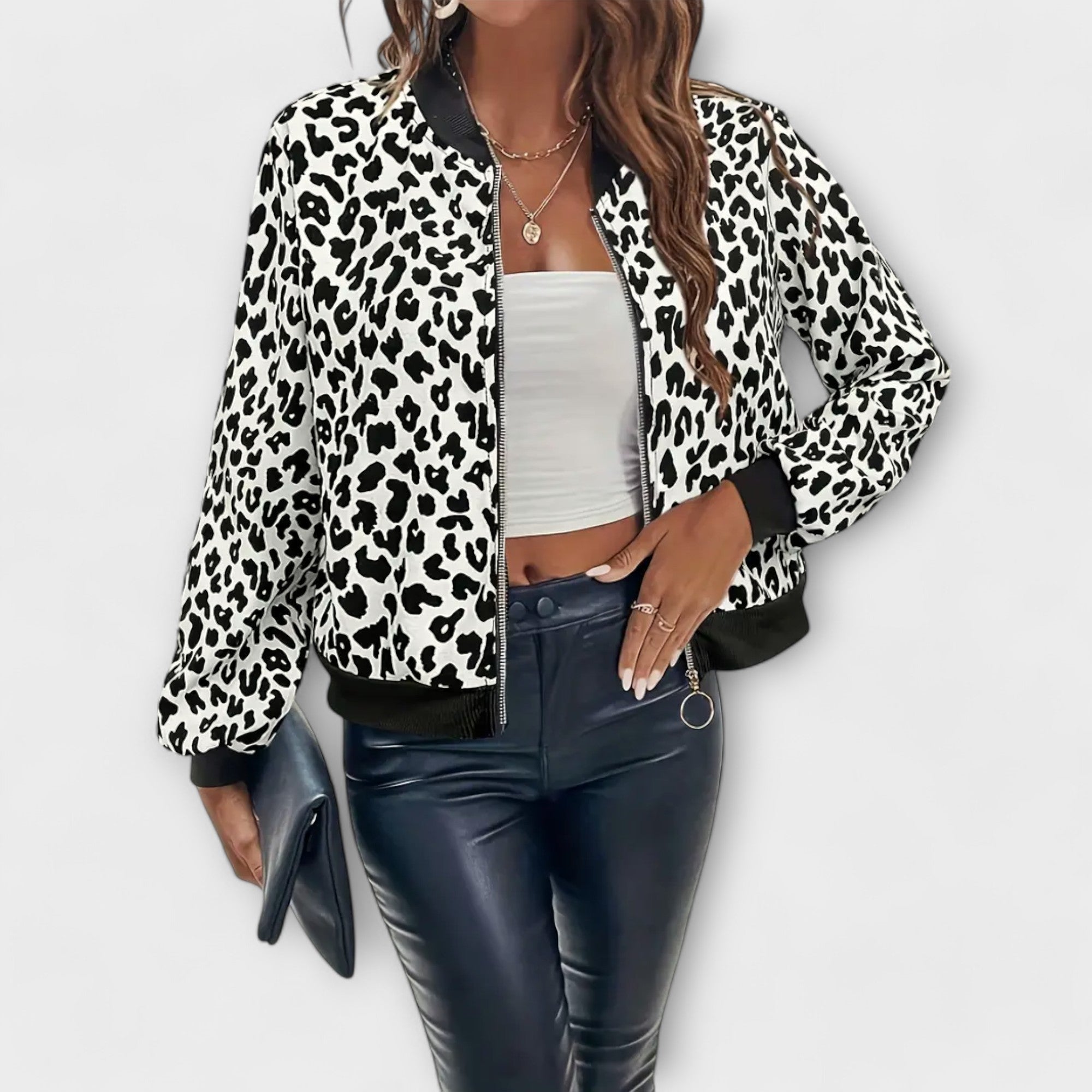 Karen - Elegant Leopard Print Jacket