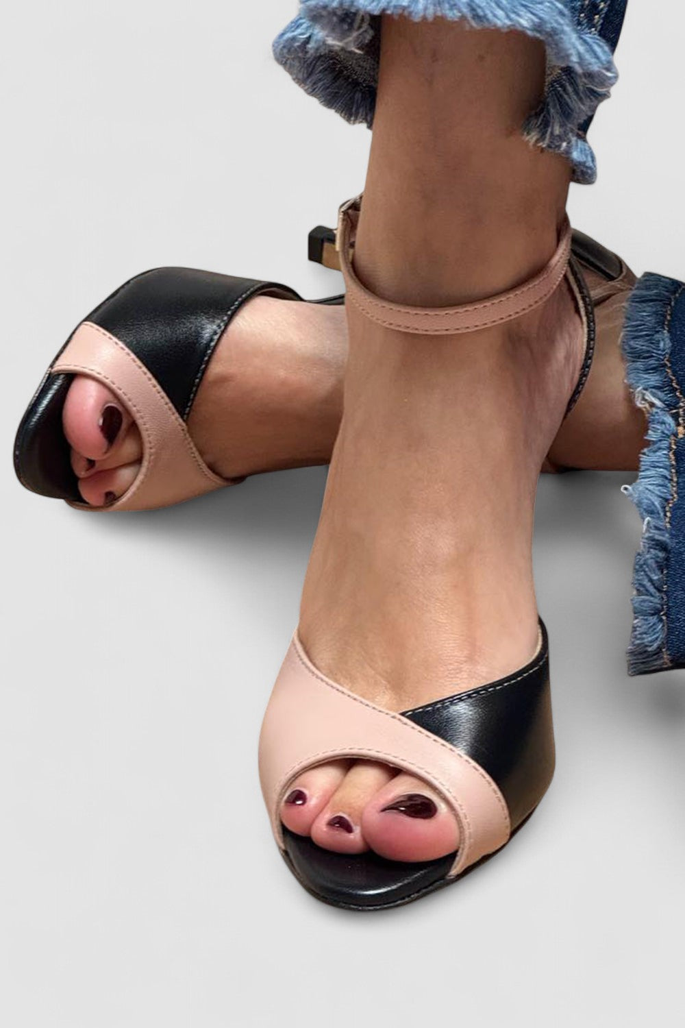 Lara - Mid-Heel Ankle Strap Shoes