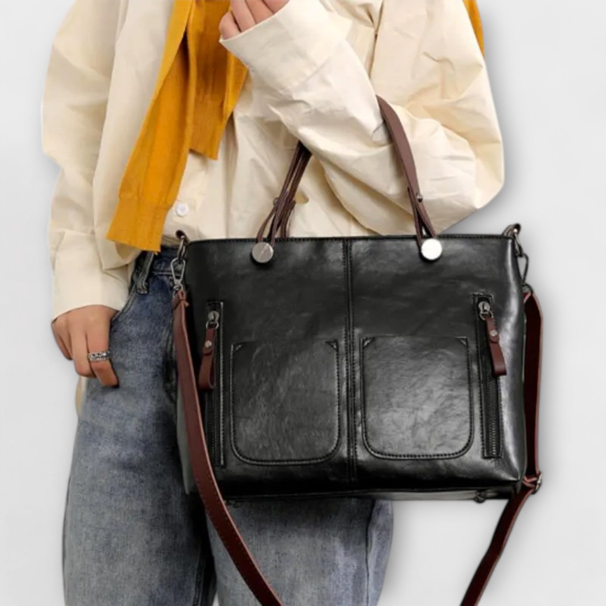Olivia - Elegant Faux Leather Tote