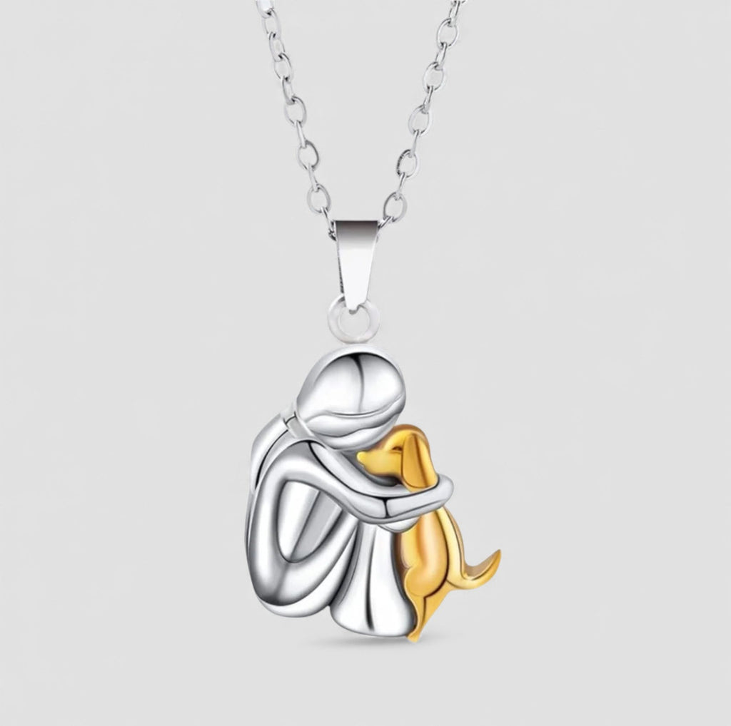 Hannah - Dog Hug Pendant Necklace