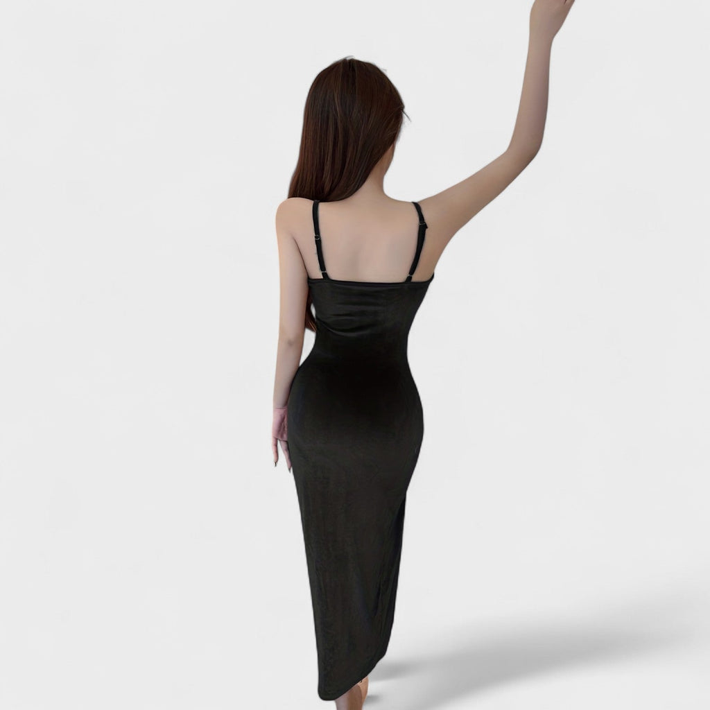 Natalie - Velvet Split Evening Dress