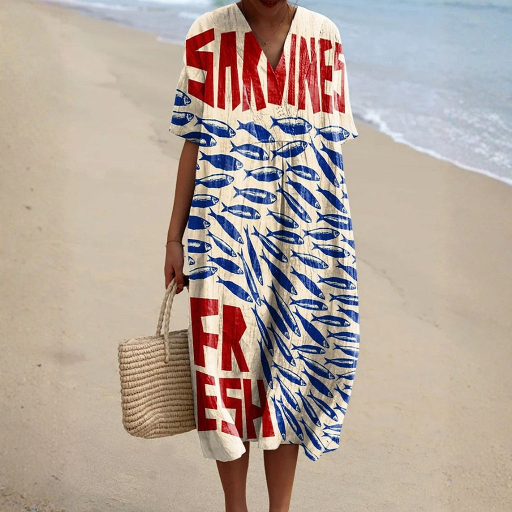Nora - Sardine Print Dress