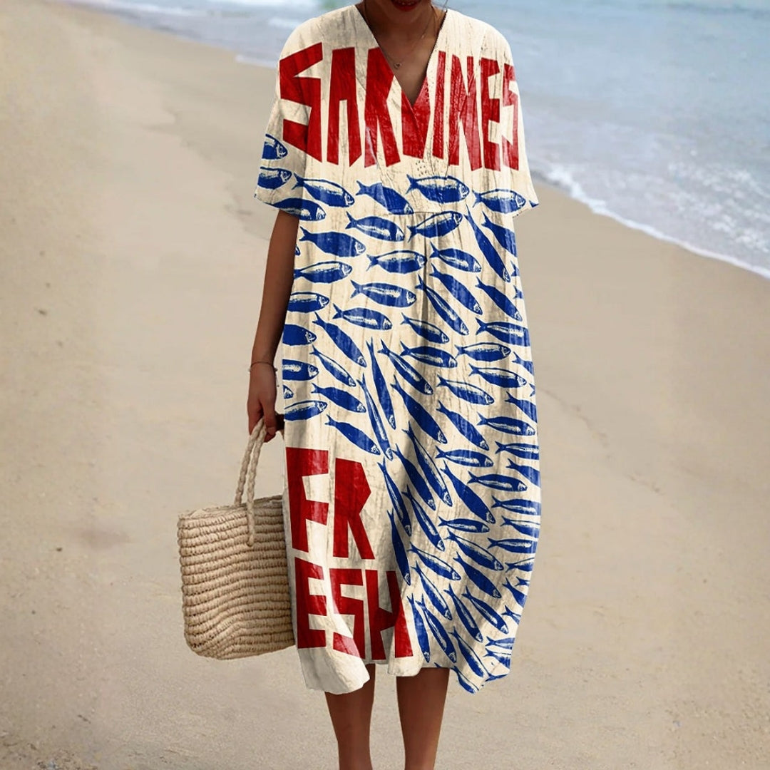 Nora - Sardine Print Dress