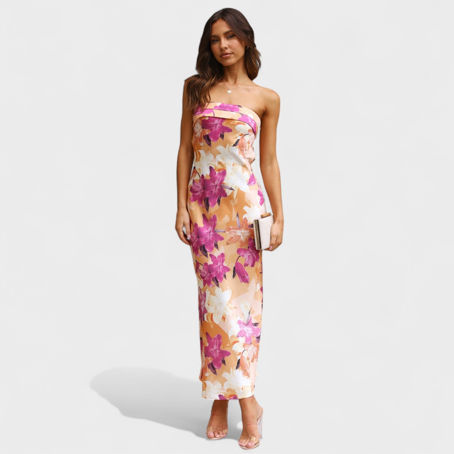 Florence - Sleeveless Satin Evening Dress