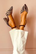 Nora - Zebra Print Mid-Heel Sandals