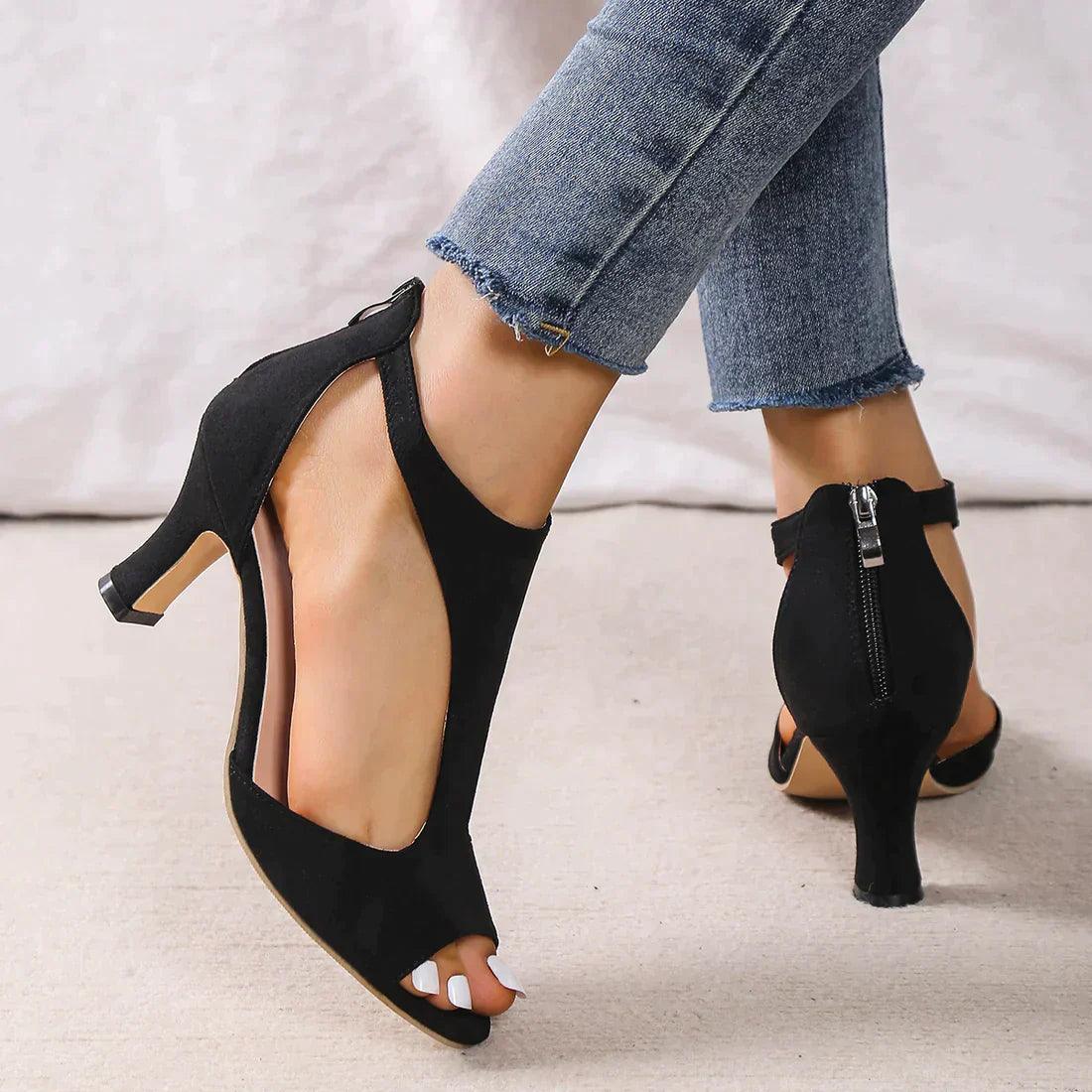 Ella - Cut-Out Open-Toe High-Heel Sandals