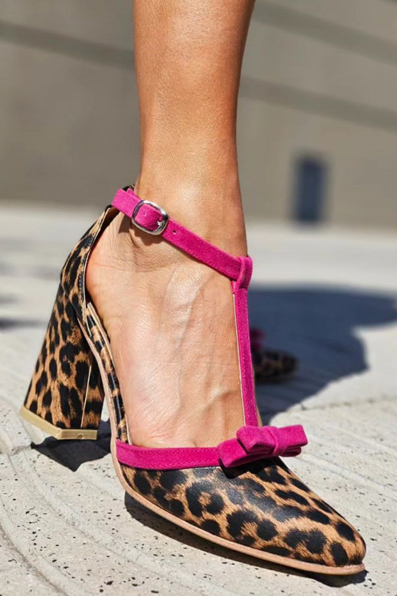 Jodie - Green Leopard Print Sandals with Colourful Detail