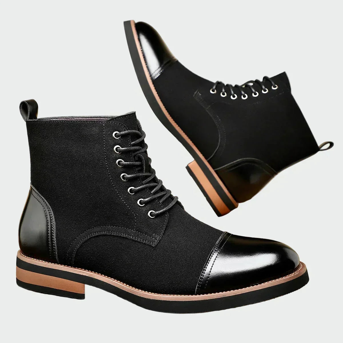 Madeleine - Oxford Faux Leather Ankle Boots