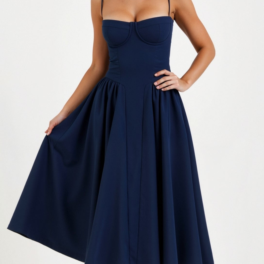 Kelsey - Structured Corset Midi Dress