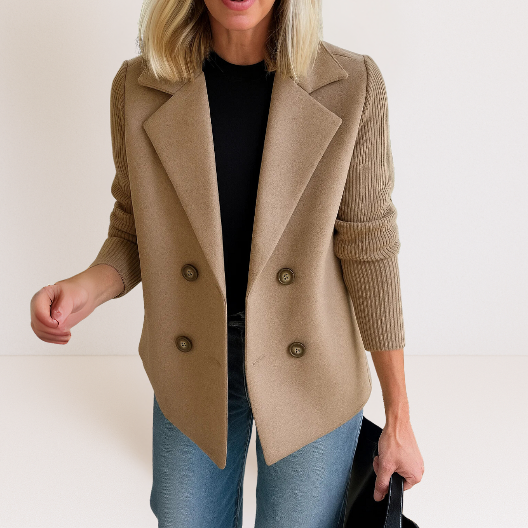 Priya - Elegant Knit Sleeve Coat