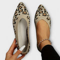 Grace - Lace Ballet Flats with Leopard Print