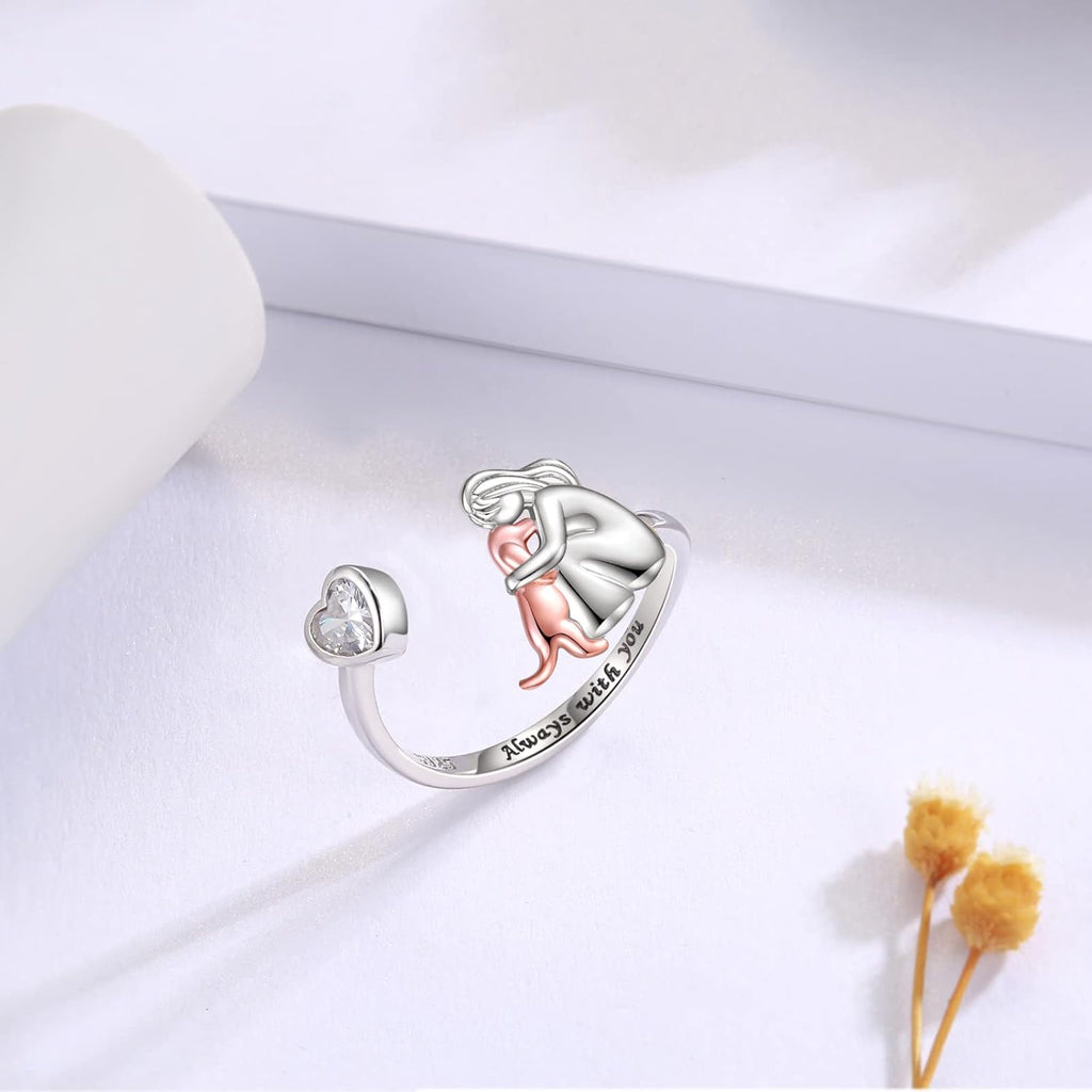 Abigail - Pink Dog Hug Ring