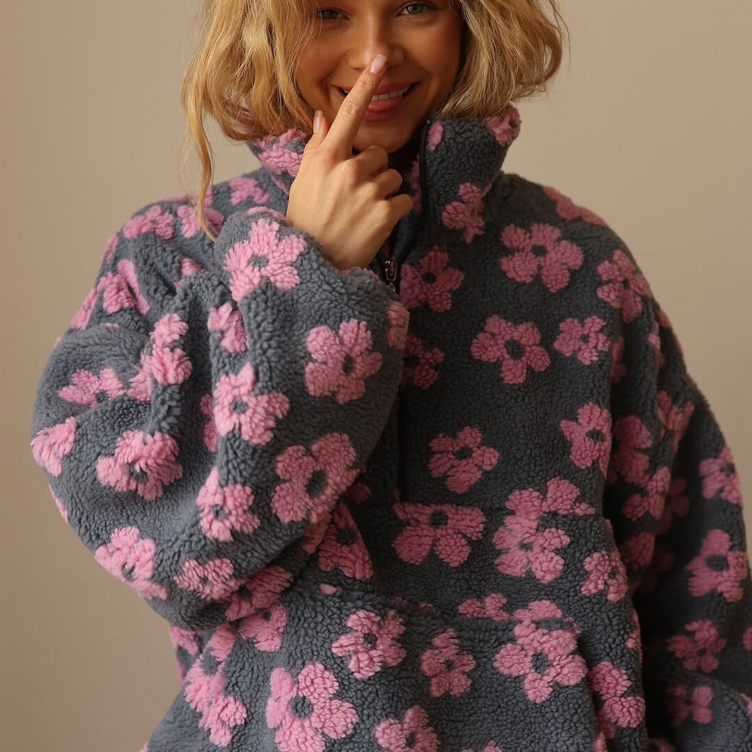 Chelsea - Floral Sherpa Pullover