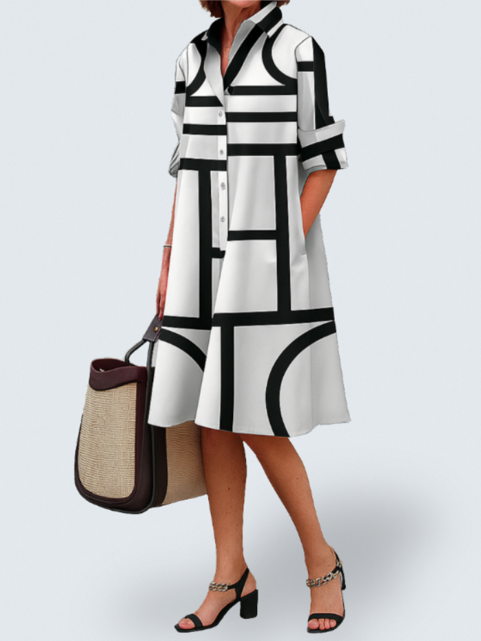 Axis - Chemise Robe avec Imprimé Géométrique