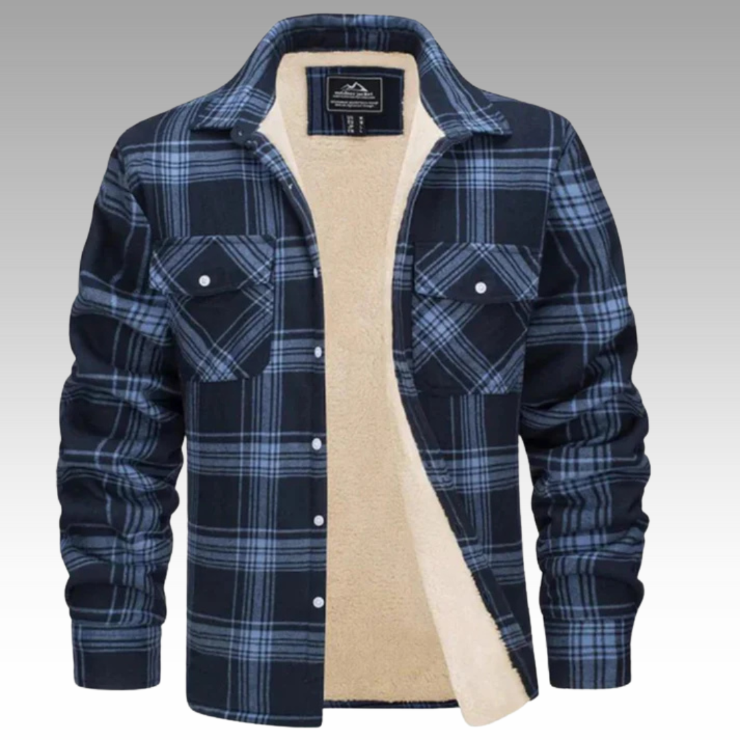 Patrick - Striped Fleece Trucker Jacket