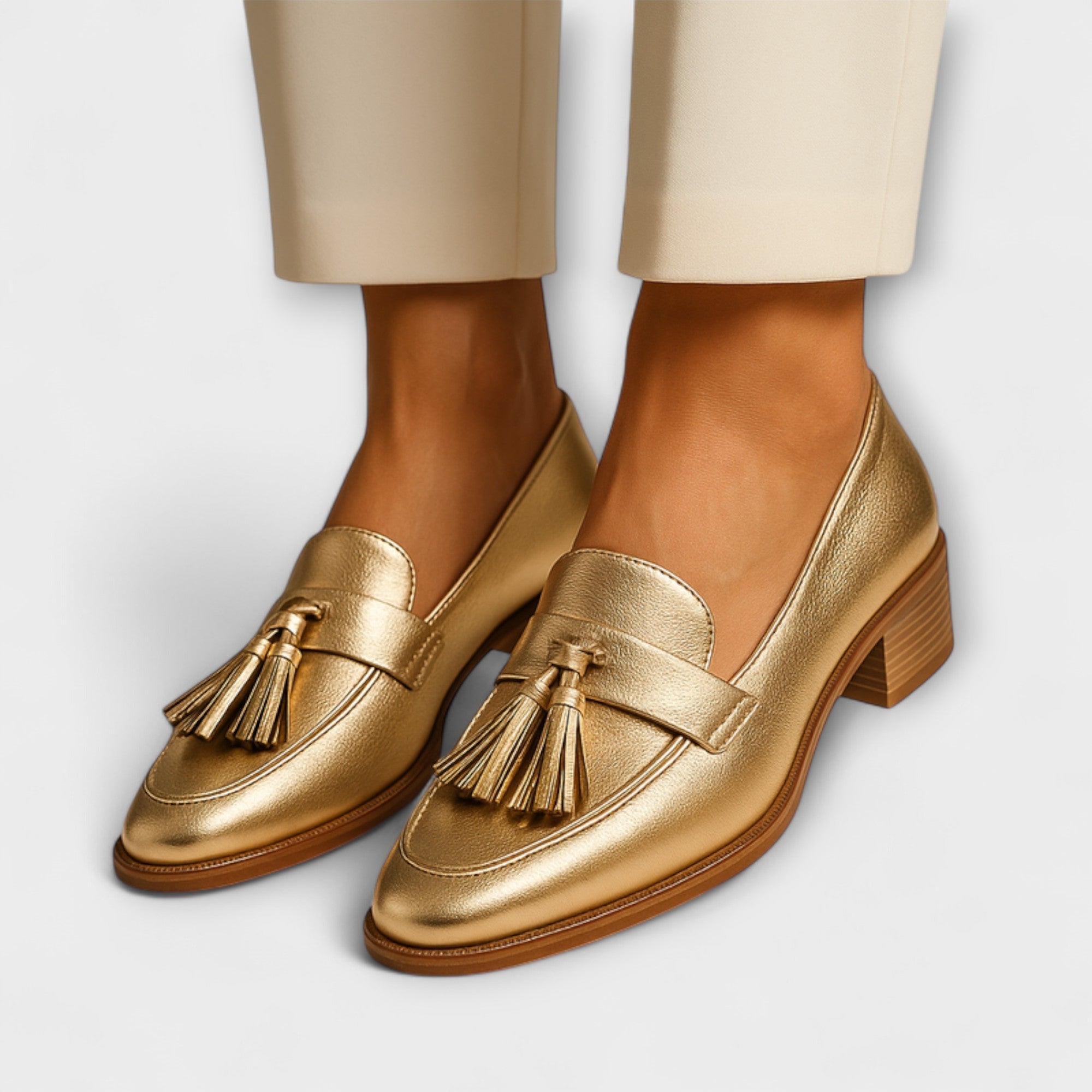 Harriet - Gold Loafers