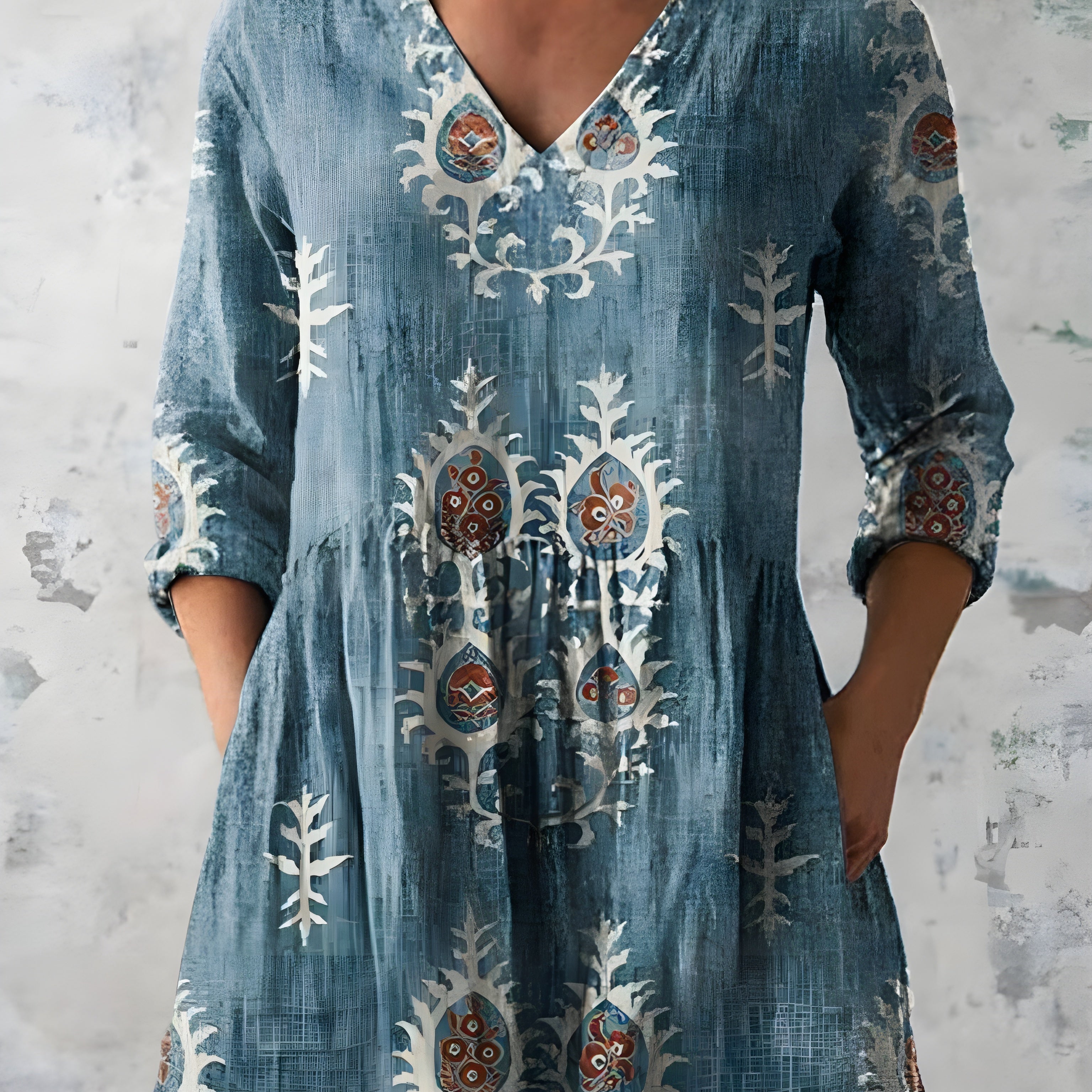 Everly | Long Blouse with V-Neck