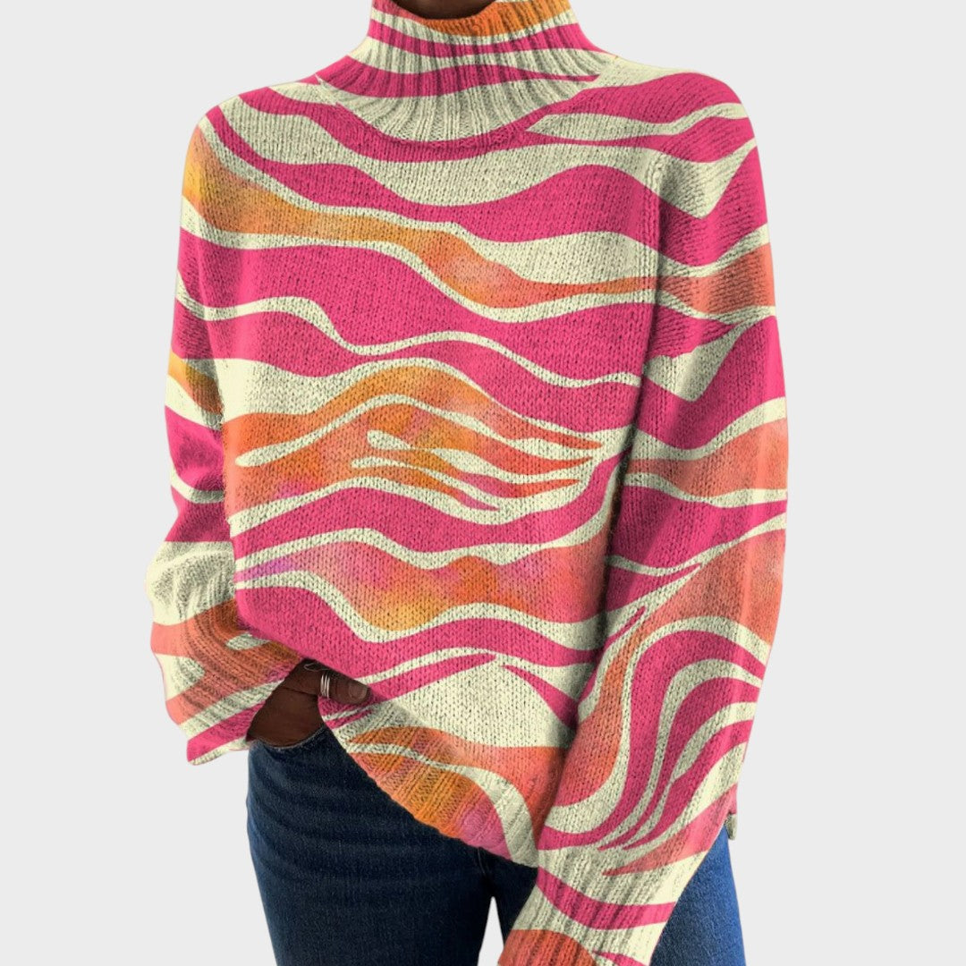 Hannah - Artistic Knit Turtleneck Sweater