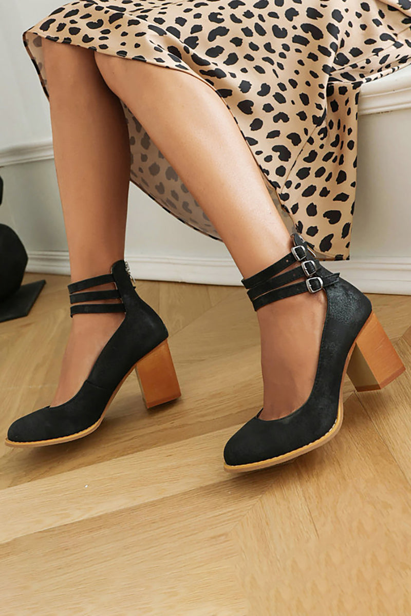 Ashleigh - Smooth Ankle Strap Platform Sandals
