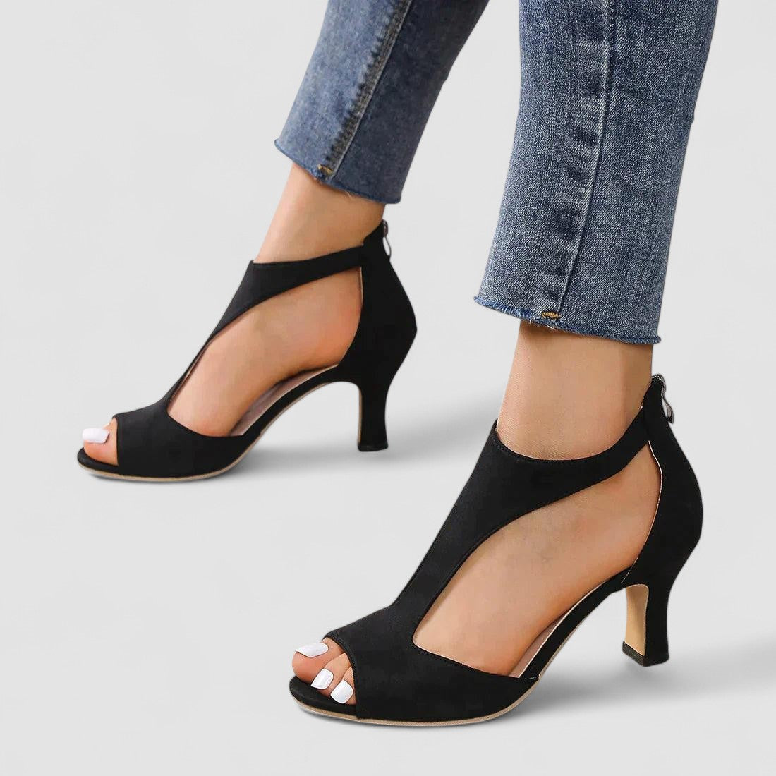 Ella - Cut-Out Open-Toe High-Heel Sandals