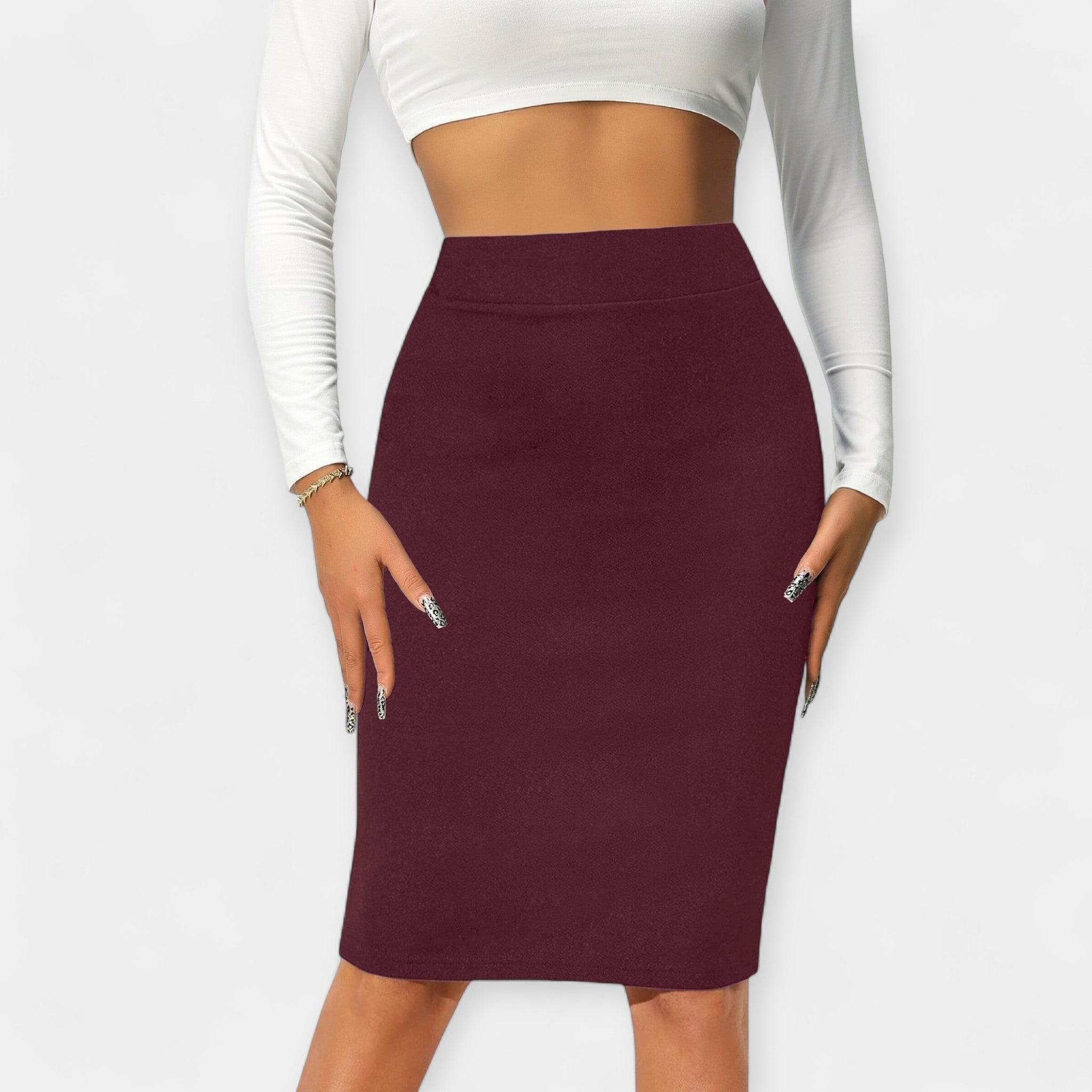 High-Waist Office Skirt