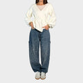 Zoe - Wide Leg Jewel Detail Jeans