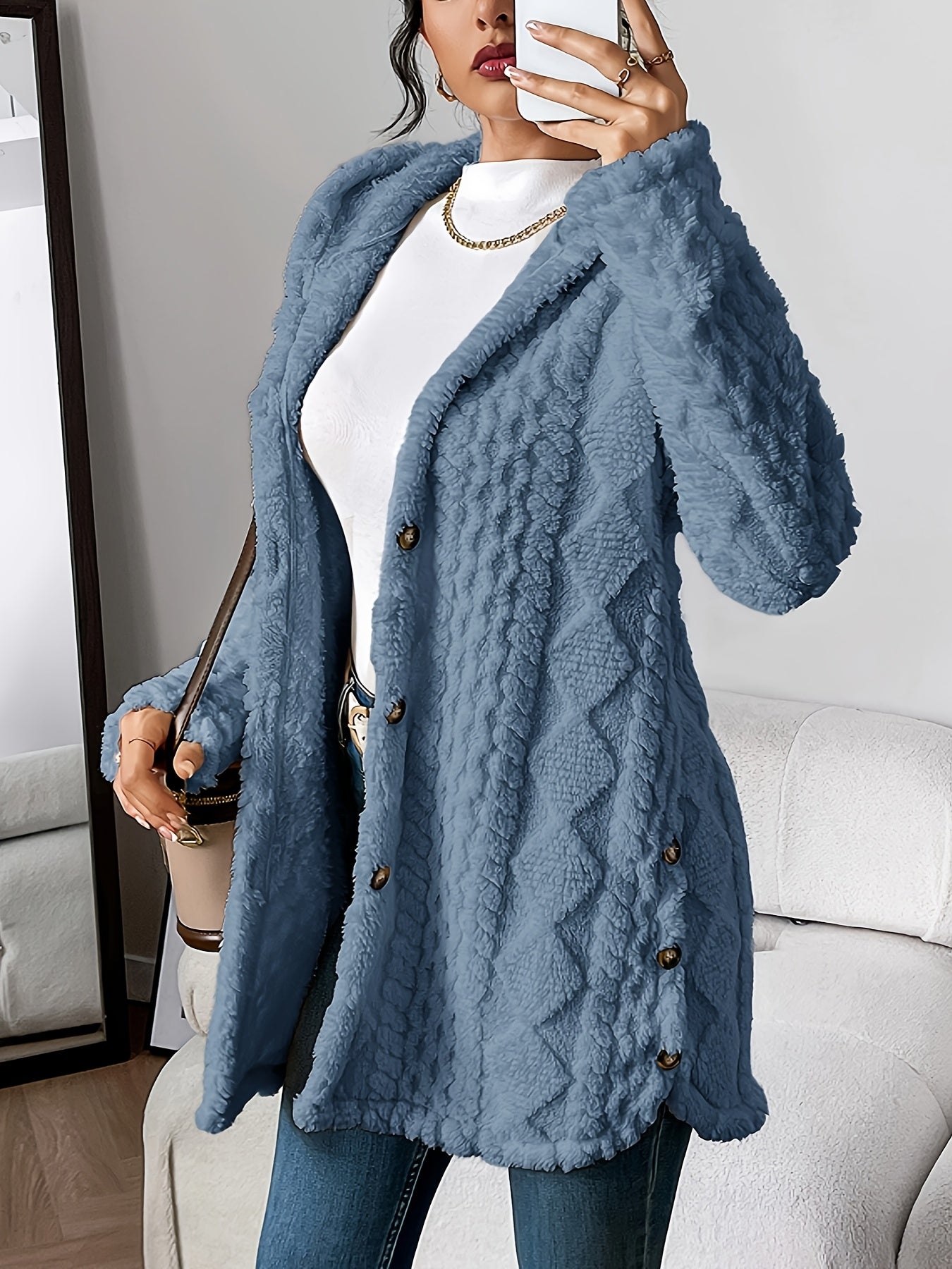Irene - Fluffy Hooded Coat