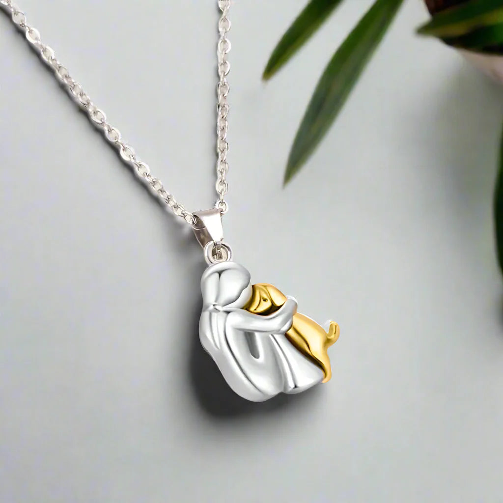 Hannah - Dog Hug Pendant Necklace