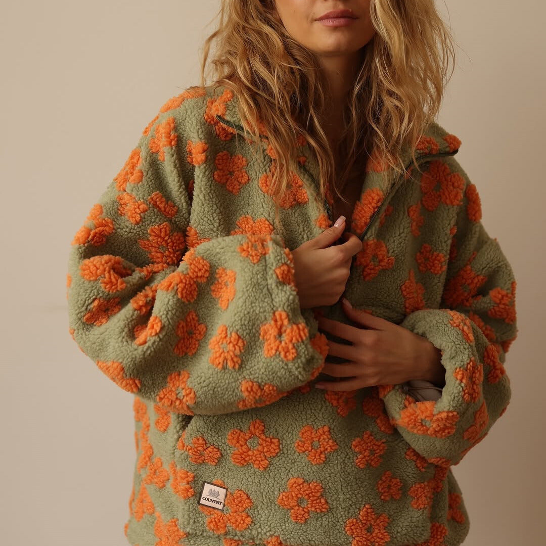 Chelsea - Floral Sherpa Pullover