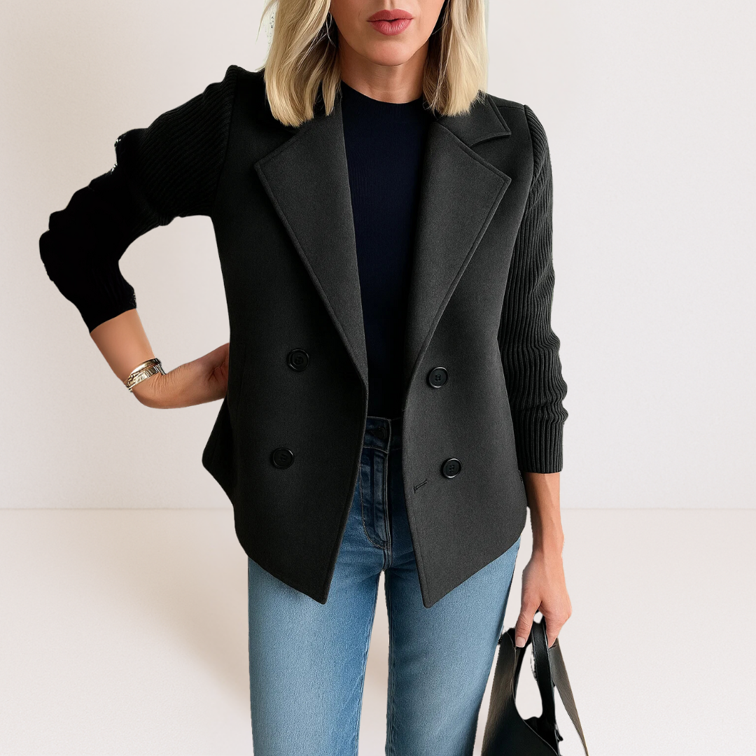 Priya - Elegant Knit Sleeve Coat