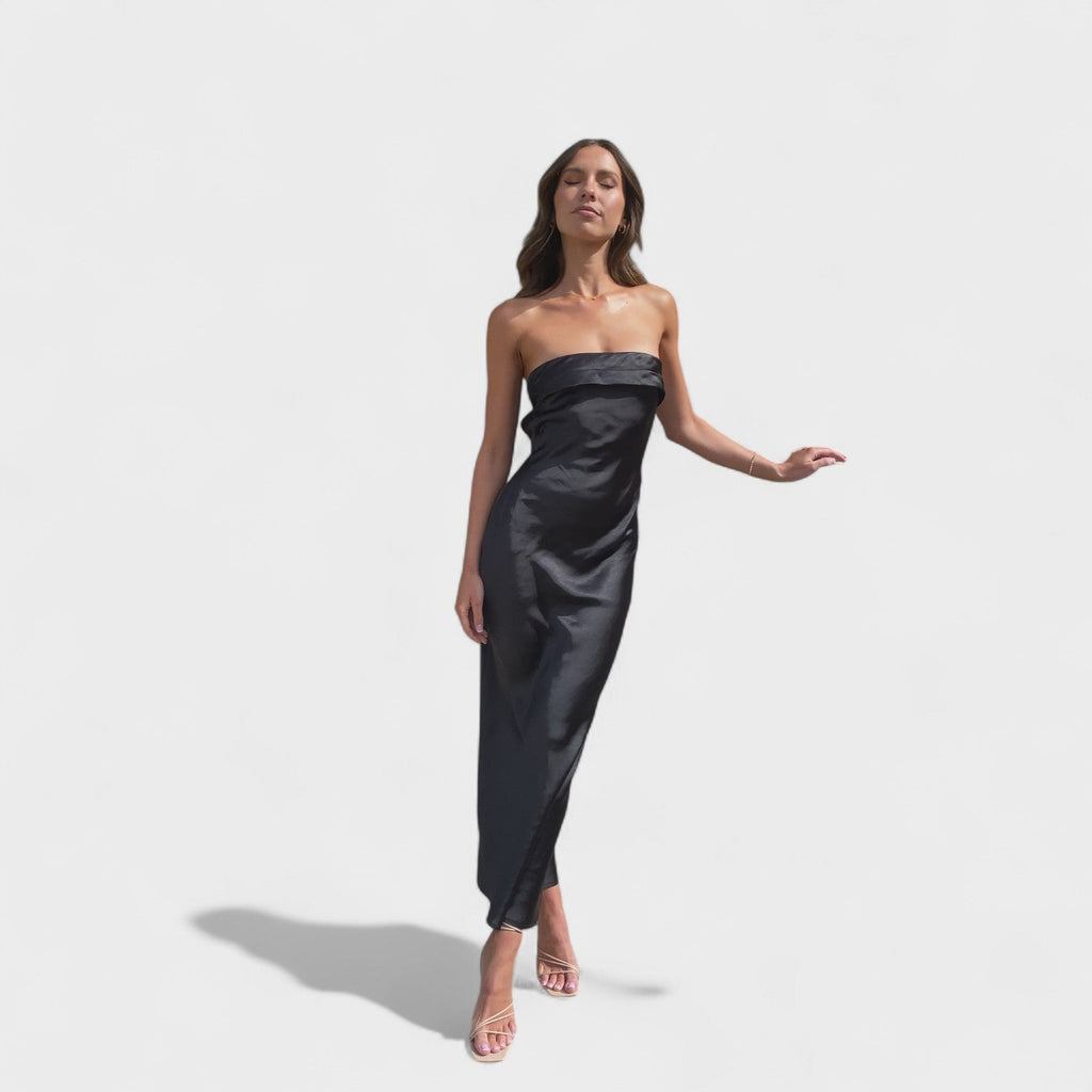 Florence - Sleeveless Satin Evening Dress