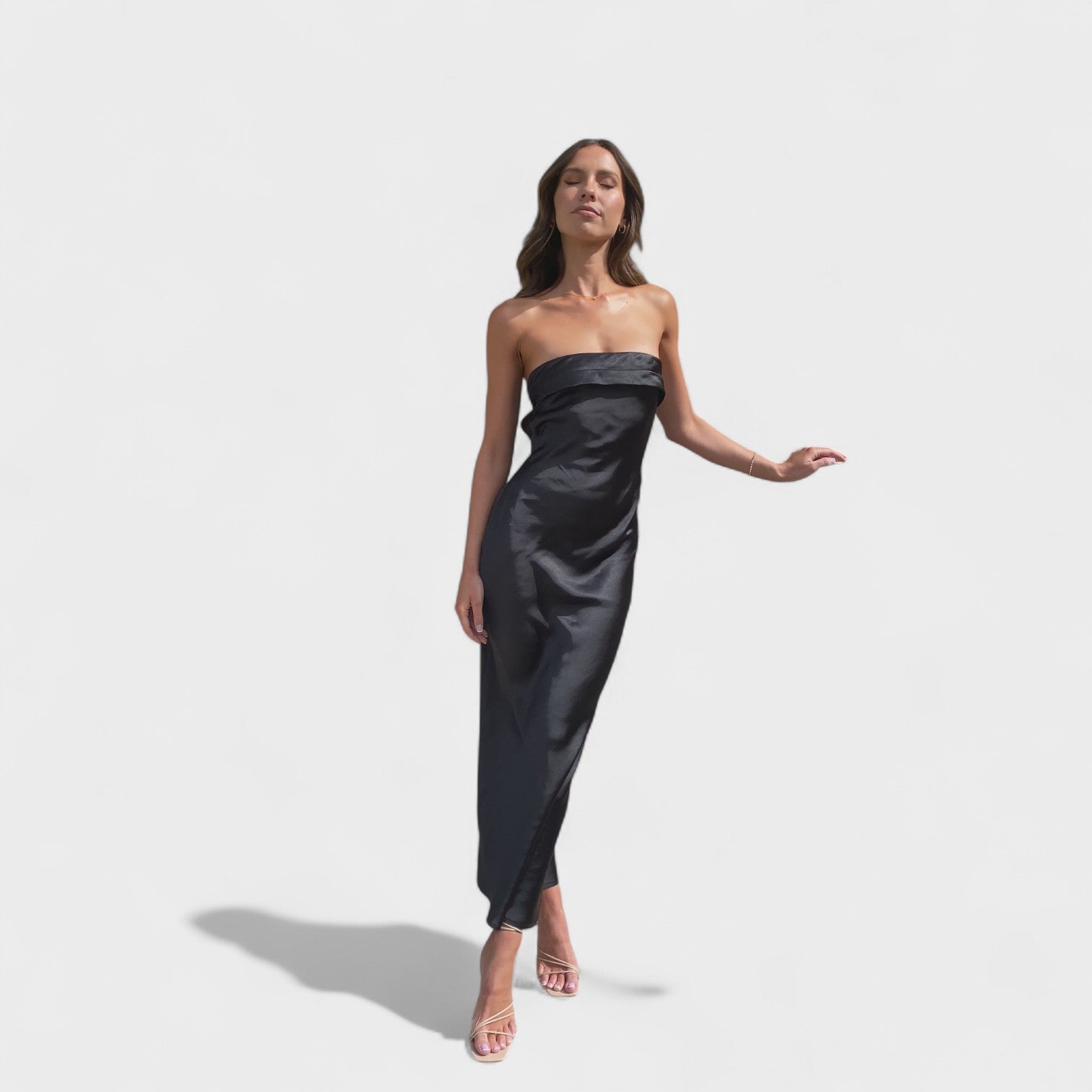 Florence - Sleeveless Satin Evening Dress