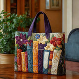 Vicki - Padded bag with book pattern