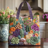 Trudy - Padded bag with succulent garden pattern