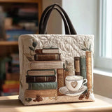 Cafe - Padded bag with coffee and book pattern