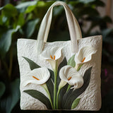 Cheryl - Padded bag with white calla lily pattern