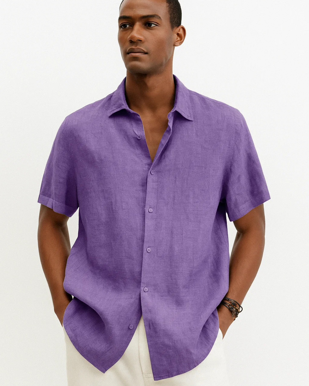 Ryan - Open-Collar Button Shirt
