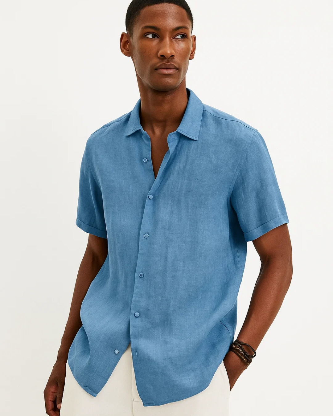 Ryan - Open-Collar Button Shirt