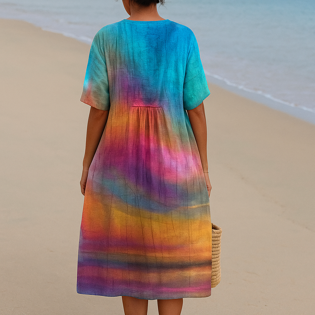 Chelsea - Sunset Tie-Dye Dress